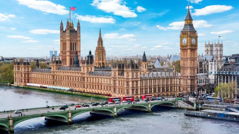 Parlamentsbygningene (Westminster Palace) og Big Ben i London, Storbritannia.